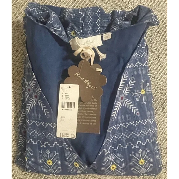 Anthropologie Forever That Girl Embroidered Smocked Blouse NWT Size XL - Picture 12 of 15